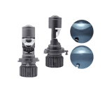 Комплект от 2 броя LED ЛЕД диодни крушки с лупа H4 Х4 12V - 24V 80W 12000LM за фарове Canbus без грешки 6000К-6500К къси/дълги