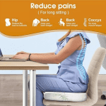 Комплект от 2бр Ортопедични анатомични възглавници с бамбукови нишки за лумбална опора и за сядане от мемори пяна