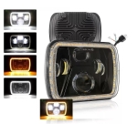 Универсален 60W LED фар 12-24V къси/дълги с DRL и мигач.