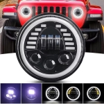 Универсален 7" LED фар 12-24V къси/дълги с DRL и мигач 7000lm.