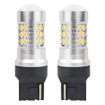 Комплект 2бр. LED диодни крушки T20 WY21W Canbus 3030 24SMD 12V-24V оранжева светлина.