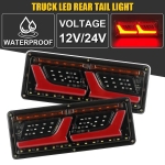 Комплект ляв + десен диодни LED стопове 12V-24V с динамичен мигач и неон ефект 32x13cm за бус, камион, тир, ремарке, каравана.