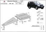 Метална кора под скоростна кутия и диференциал MITSUBISHI PAJERO SPORT от 1998 до 2006