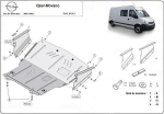 Метална кора под двигател и скоростна кутия OPEL MOVANO от 1999 до 2003