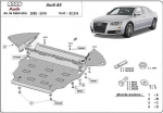 Метална кора под двигател и скоростна кутия за AUDI A8 (4E) от 2002 до 2010