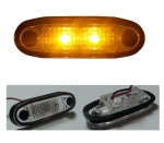 LED Светодиоден Габарит, Маркер, Токос, С Гума, Жълт Оранжев Цвят, Овален, Е-Mark, 24V, 7,5 см