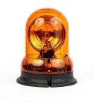 Въртяща Сигнална Аварийна Оранжева Лампа Маяк с Крушка 12V - 24V, Ø 148mm