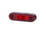 LED Светодиоден Габарит, Маркер, Токос, Червен, Овален, Е-Mark, 3 LED, 12V-24V, 8 см