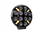 LED Диоден Халоген, Фар, с Жълт, Оранжев Габарит, Ø 218мм, 12V 24V, 12 Диода, За Джип, Камион, Трактор, Багер, Земеделски Машини и др.