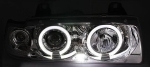 Кристални фарове за BMW E36 Angel Eyes (91-99) 4d sedan - хром