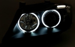 Кристални фарове Angel Eyes BMW E90 (2005-2009) - черни