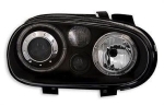 Кристални фарове Angel Eyes GOLF IV R32 - черни