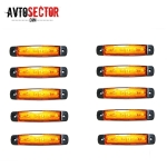10 броя ЛЕД Габарити,светлини,токоси,рибки 12v 24v за камиони ремаркета цвят Оранжев