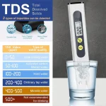 Професионален преносим тестер за качество на водата 4 в 1 - TDS, EC и температура, за питейна вода, LCD дисплей, функция HOLD