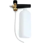 Професионална пянообразуваща дюза 1 л за водоструйка, Foam Cannon, Quick Connect 1/4" - регулиране на струята и концентрацията на пяната, 5 дюзи в комплекта
