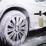 Професионална пянообразуваща дюза 1 л за водоструйка, Foam Cannon, Quick Connect 1/4" - регулиране на струята и концентрацията на пяната, 5 дюзи в комплекта