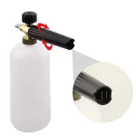 Професионална пянообразуваща дюза 1 л за водоструйка, Foam Cannon, Quick Connect 1/4" - регулиране на струята и концентрацията на пяната, 5 дюзи в комплекта