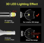 Комплект 3D CSP LED ЛЕД диодни крушки H7 Х7 12V 100W 20000lm за фарове Canbus без грешки 360° градуса