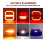 Комплект Безжични Диодни Лед Led Стопове Wireless С Магнит Неон Neon Ефект 12V-24V за Ремарке Каравана Платформа и др.