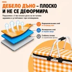 Сгъваема термоизолираща пикник кошница - 30L с алуминиева рамка и подсилено дъно за къмпинг, плаж и пазаруване