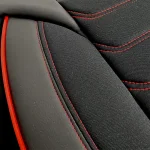 3D Тапицерия за седалки кожена Streetech Carbon - черна с червени кантове