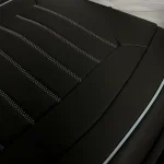 3D Тапицерия за седалки кожена Streetech Palermo - черна с сиви шевове