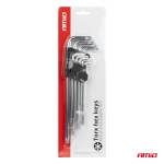 Комплект от 9бр. Г-образни ключове торксове TORX TKL дълги 23cm