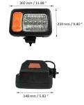 Десен фар 16LED къси / дълги светлини мигач рефлектор подходящ за трактор комбайн багер и др.