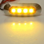 4 LED Светодиоден Габарит, Маркер, 5 цвята, Хромирана рамка, 12-24V, За Автомобил, Бус, Камион, Ремарке и др.