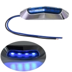 4 LED Светодиоден Габарит, Маркер, 5 цвята, Хромирана рамка, 12-24V, За Автомобил, Бус, Камион, Ремарке и др.