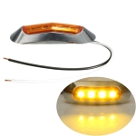 4 LED Светодиоден Габарит, Маркер, 5 цвята, Хромирана рамка, 12-24V, За Автомобил, Бус, Камион, Ремарке и др.