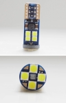 Комплект от 2 броя T10 Led крушки в блистер 12 SMD светодиода, W5W, Canbus, 12V - 24V , бяла светлина 6000K