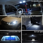 Комплект от 2 броя T10 Led крушки в блистер 12 SMD светодиода, W5W, Canbus, 12V - 24V , бяла светлина 6000K
