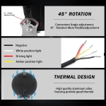 LED + DRL Диоден Халоген Фар Бял Оранжев Габарит Ø 230 мм 12V 24V за джип камион трактор багер земеделски машини и др.