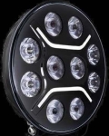 LED + DRL Диоден Халоген Фар Бял Оранжев Габарит Ø 230 мм 12V 24V за джип камион трактор багер земеделски машини и др.