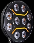 LED + DRL Диоден Халоген Фар Бял Оранжев Габарит Ø 230 мм 12V 24V за джип камион трактор багер земеделски машини и др.