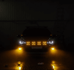 LED + DRL Диоден Халоген Фар Бял Оранжев Габарит Ø 230 мм 12V 24V за джип камион трактор багер земеделски машини и др.