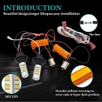 Комплект от 2броя LED диодни DRL дневни светлини с вграден мигач 12V  8W S25/1156/BA15S/P21W Can Bus без Грешки