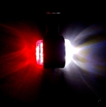 Комплект от 2 броя 12- 24V LED ЛЕД къси мини странични габаритни светлини тип рогче въртящи се с ротация за камион ремарке платформа каравана и др. бяло-червен 80 X 60 mm