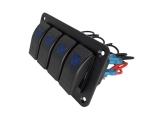 Панел за вграждане с 4 бутона ON-OFF универсални 12-24V за LED светлини бар фарове лебедки лампи за кола камион каравана джипове лодка и др.