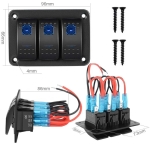 Панел за вграждане с 3 бутона ON-OFF универсални 12-24V за LED светлини бар фарове лебедки лампи за кола камион каравана джипове лодка и др.