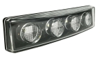 1бр преден габарит LED сенник маркер за Скания Scania - 180mm x 45 mm с букса Бяло стъкло Оранжева светлина