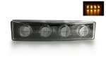 1бр преден габарит LED сенник маркер за Скания Scania - 180mm x 45 mm с букса Бяло стъкло Оранжева светлина