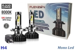 Комплект от 2бр Умалени Мини Лед Led Диодни Крушки H4 Х4 12V 50W 12000lm Mono LED +300% За Фарове Can Bus без грешки къси/дълги