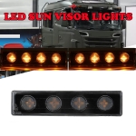 1бр преден габарит LED сенник маркер за Скания Scania - 180mm x 45 mm с букса Бяло стъкло Оранжева светлина