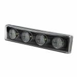 1бр преден габарит LED сенник маркер за Скания Scania - 180mm x 45 mm с букса Бяло стъкло Оранжева светлина