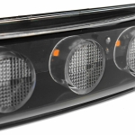 1бр преден габарит LED сенник маркер за Скания Scania - 180mm x 45 mm с букса Бяло стъкло Оранжева светлина