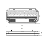 Комплект Ляв + Десен Мултифункционални Диодни LED Лед Стопове с Бягащ Мигач Неон Neon Ефект 12V - 24V 235mm X 110mm X 30mm E9 За Бус Камион Тир Ремарке Караванa