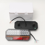 Комплект Ляв + Десен Мултифункционални Диодни LED Лед Стопове с Бягащ Мигач Неон Neon Ефект 12V - 24V 235mm X 110mm X 30mm E9 За Бус Камион Тир Ремарке Караванa
