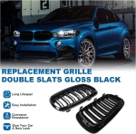 Двойни Бъбреци Решетки За БМВ BMW X5 X6 F15 F85 F16 F86 2014+ Черен Гланц Лак